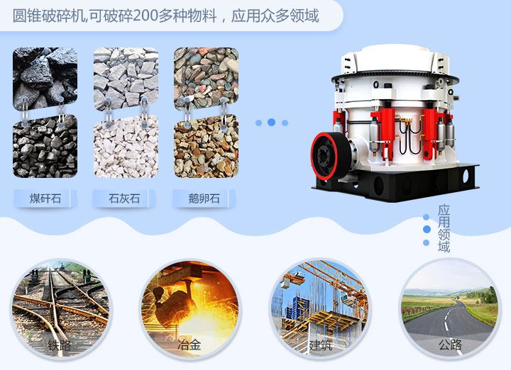 高能型液压圆锥破碎机适用物料 高能型液压圆锥破碎机适用物料