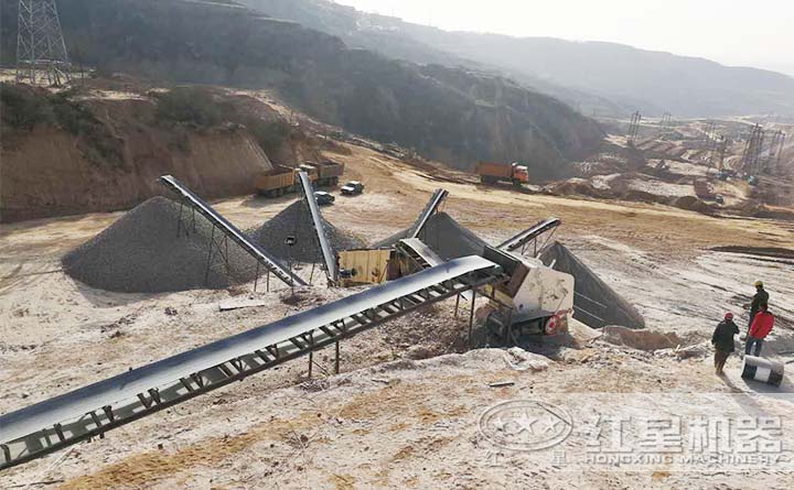 小型反击碎石机客户现场 小型反击碎石机客户现场